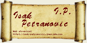 Isak Petranović vizit kartica